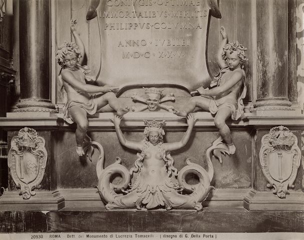 Anderson — Roma - Dett. del Monumento di Lucrezia Tomacelli (disegno di G. della Porta). S. Giovanni in Laterano — particolare